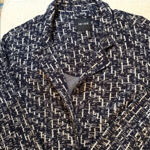 Nic & Zoe Print Knit Navy/White Jacket (L)
